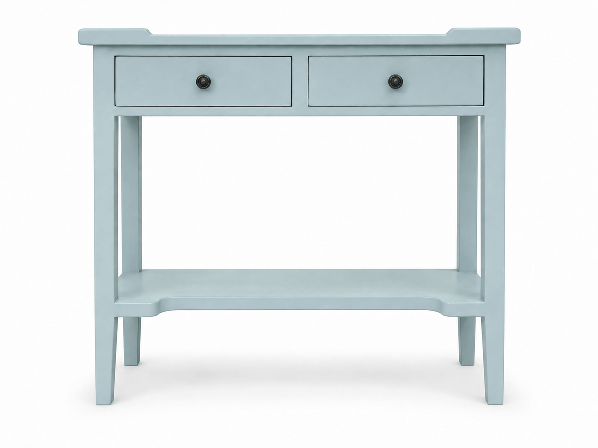 Haven & Space Berry FURNITURE Vintage Mossy Green Eton 2 DrawerConsole VMG