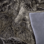 Haven & Space Berry Grey Wolf Faux Fur Throw