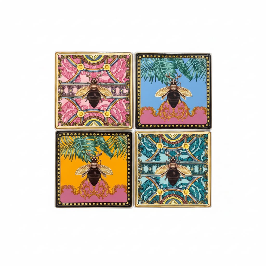 Haven & Space Berry KITCHEN Assorted Milano Bee Beverage Coaster