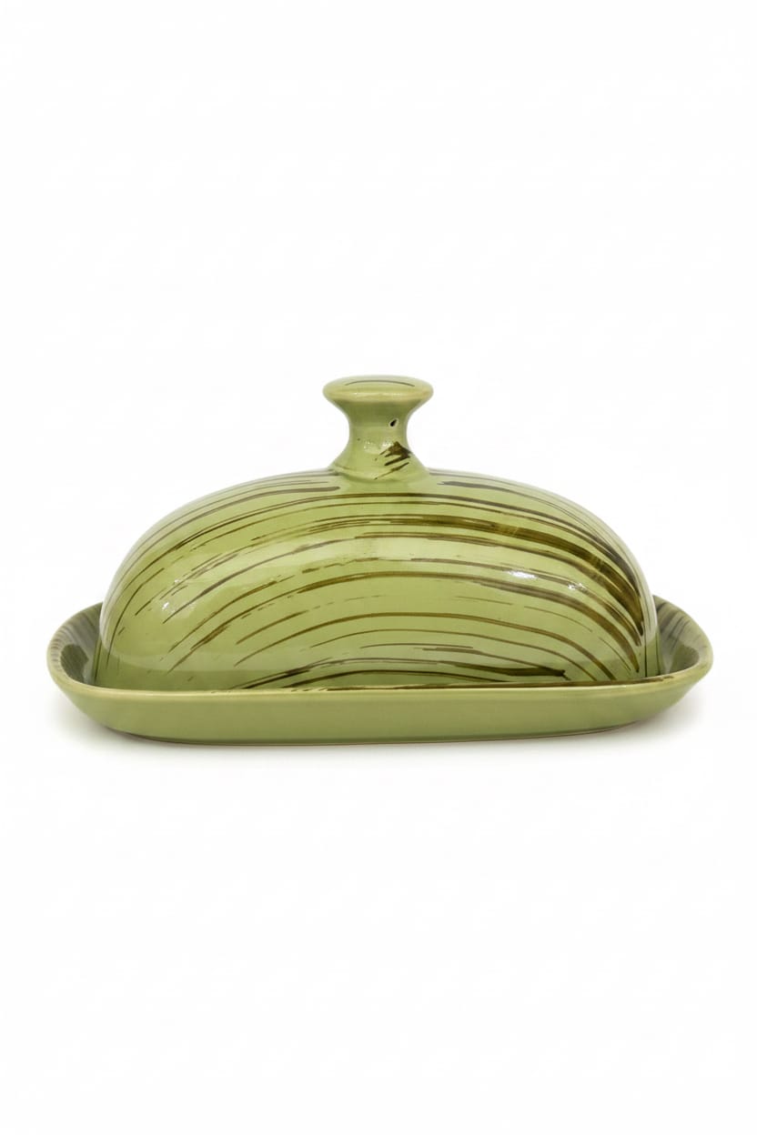 Haven & Space Berry KITCHEN Butterdish Green Swirl