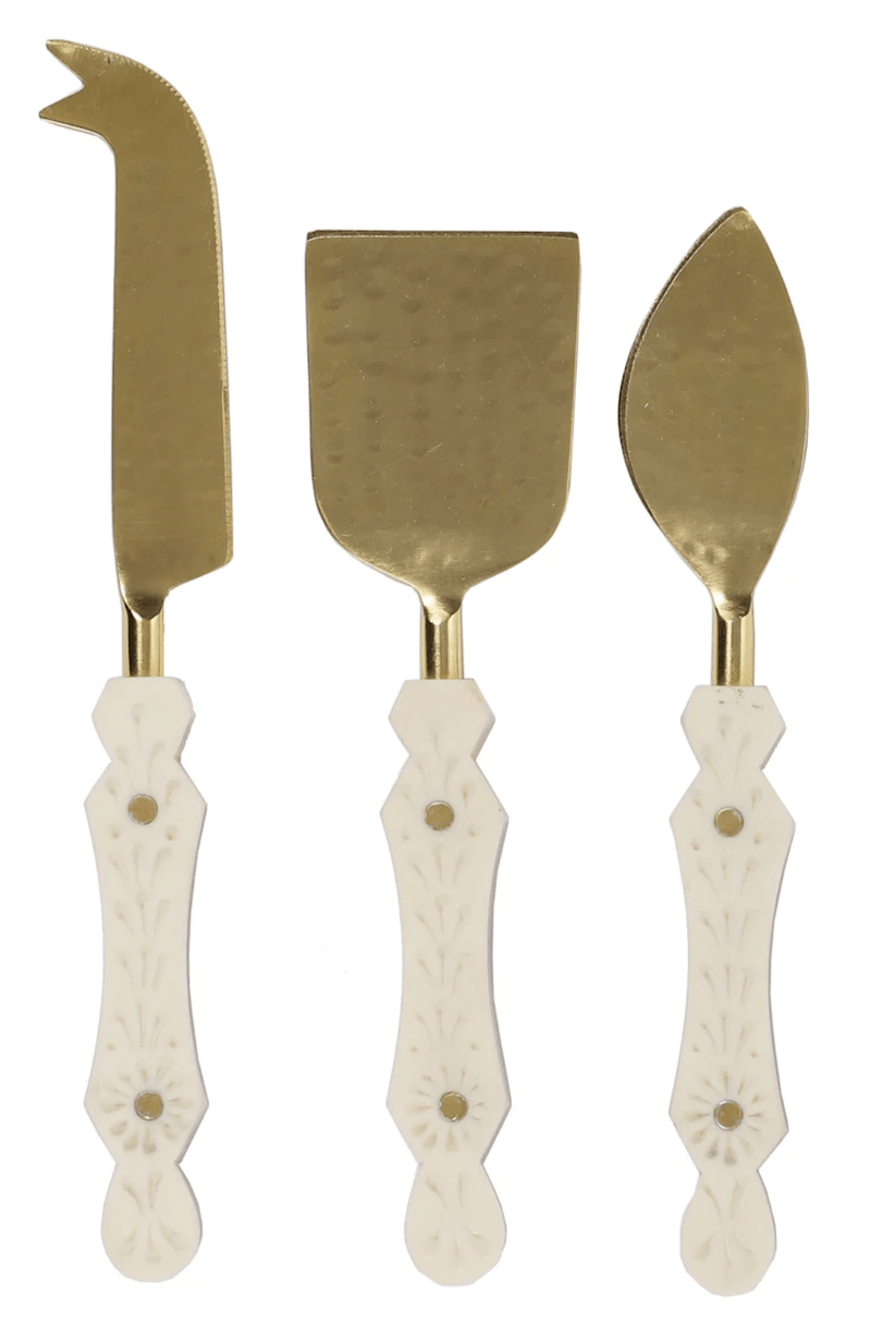 Haven & Space Berry KITCHEN Ivory/Gold Grace S/3 Cheese Knives