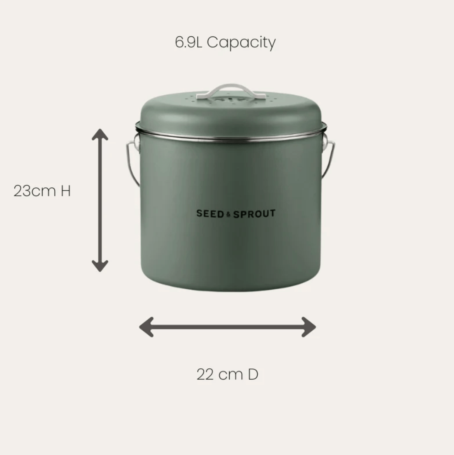 Haven & Space Berry KITCHEN Kitchen Compost Bin | Eucalyptus
