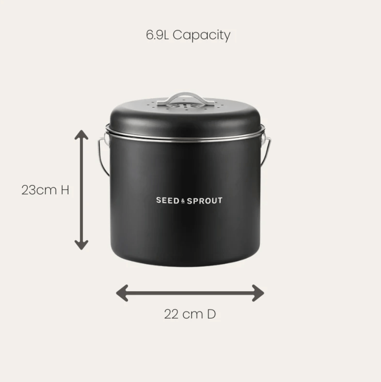 Haven & Space Berry KITCHEN Kitchen Compost Bin | Liquorice