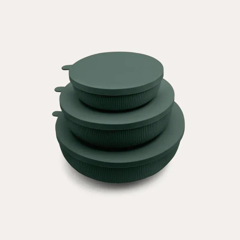 Haven & Space Berry KITCHEN Moss Silicone Nesting Bowl Set of 3
