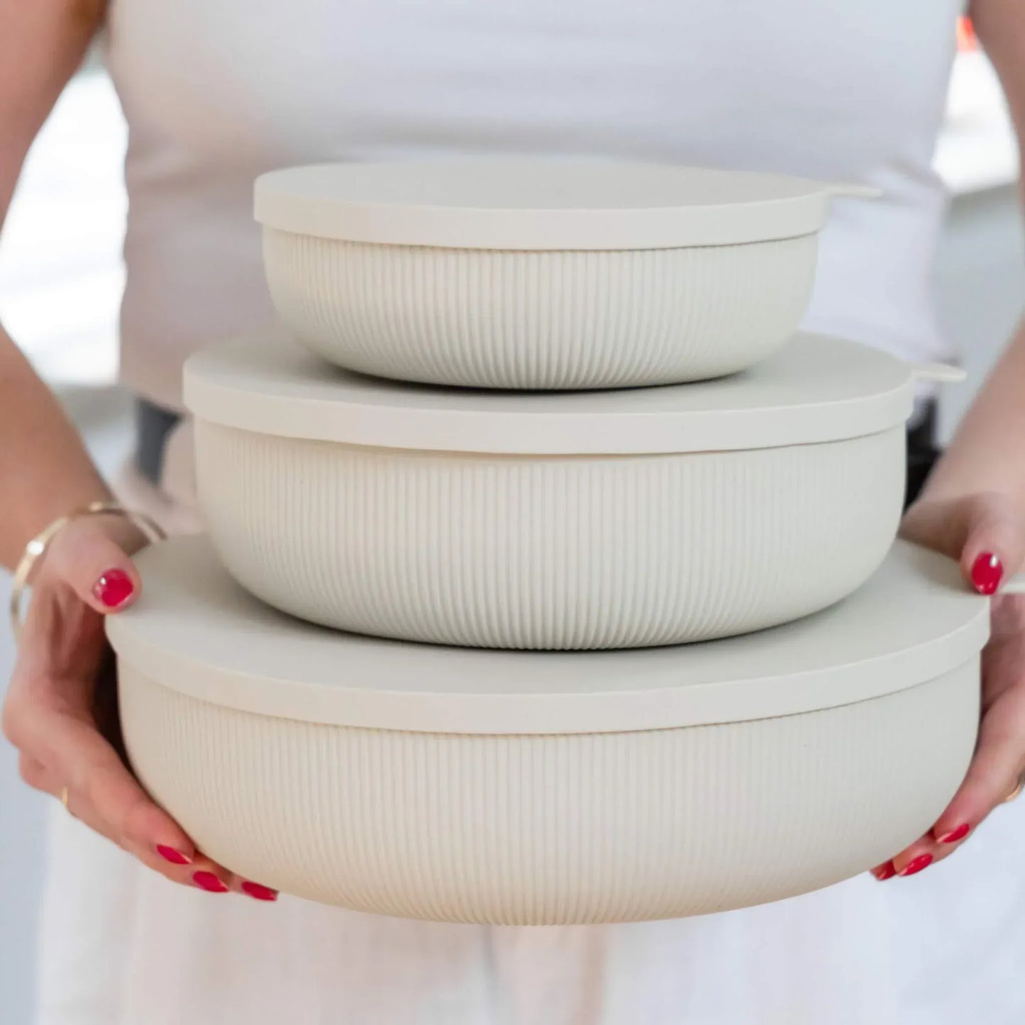 Haven & Space Berry KITCHEN Mushroom Silicone Nesting Bowl Set of 3