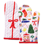 Haven & Space Berry KITCHEN Night Before Christmas S/2 Oven Mitt