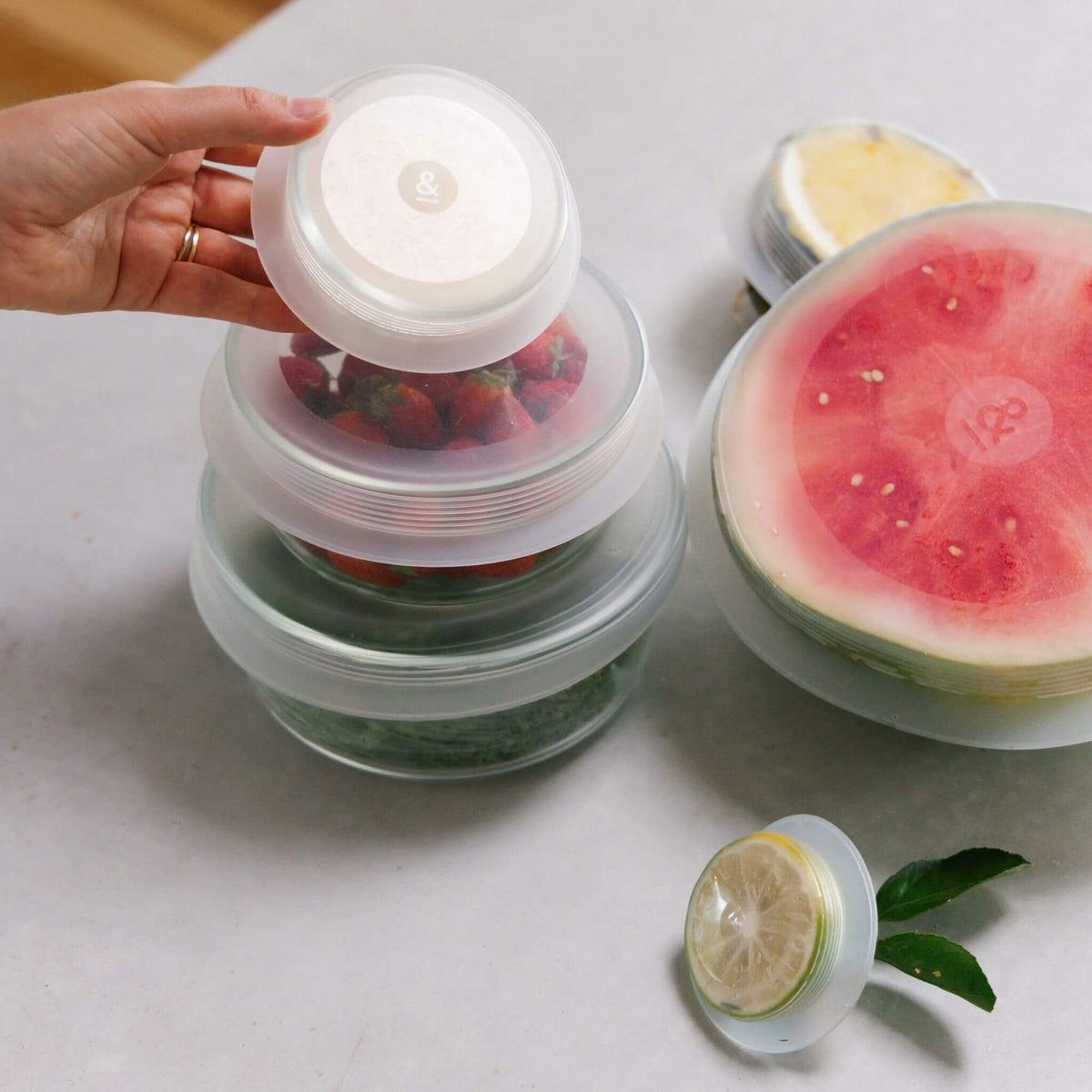 Haven & Space Berry KITCHEN Reusable Silicone Stretch Lids 6PK