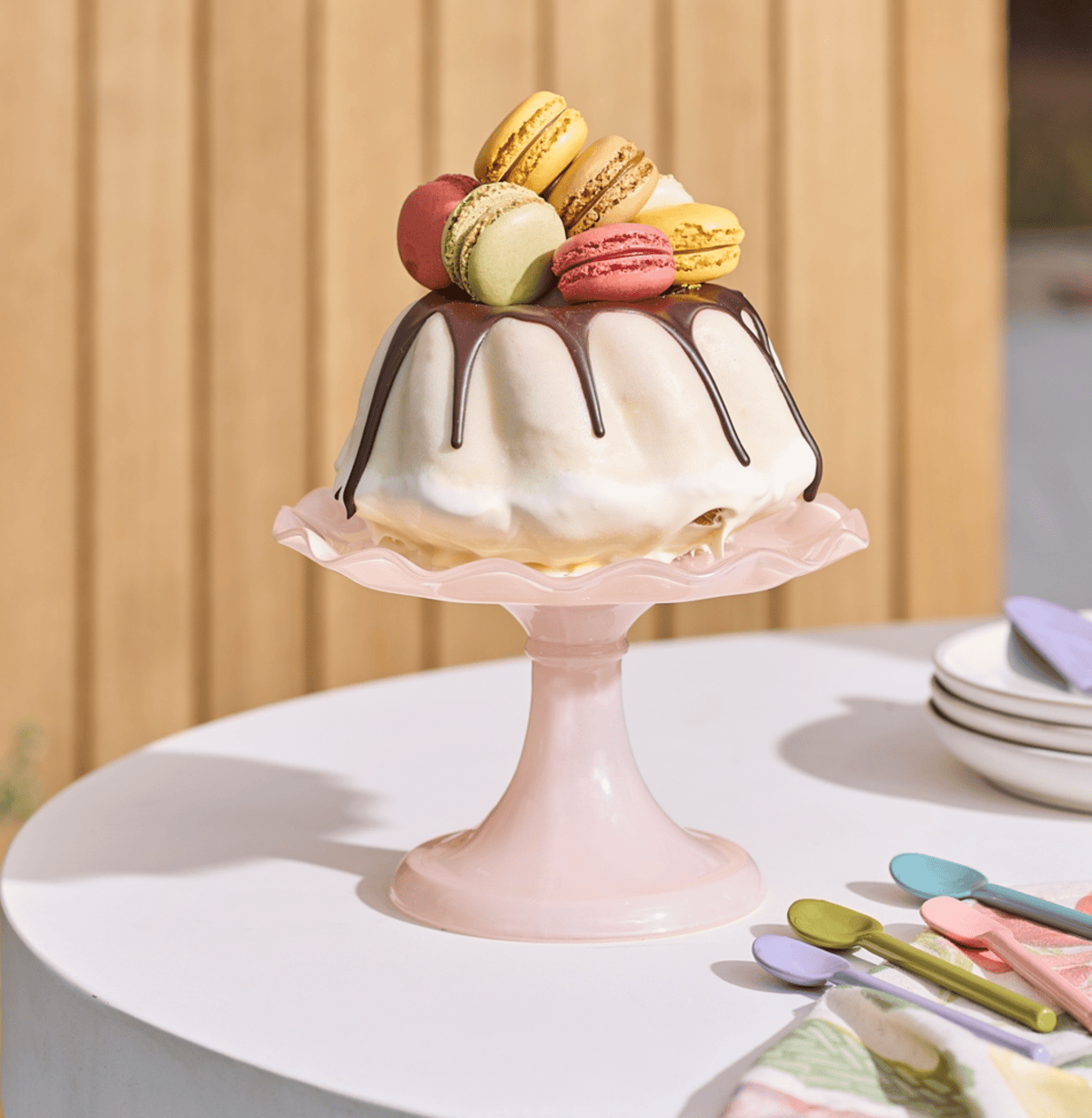 Pink Ruffle Cake Stand Ruffle Cake Stand – Haven & Space Berry