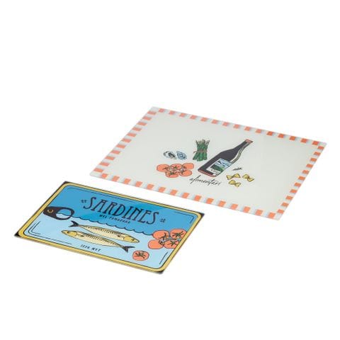 Haven & Space Berry KITCHEN Sardine S/2 Glass Serve Board