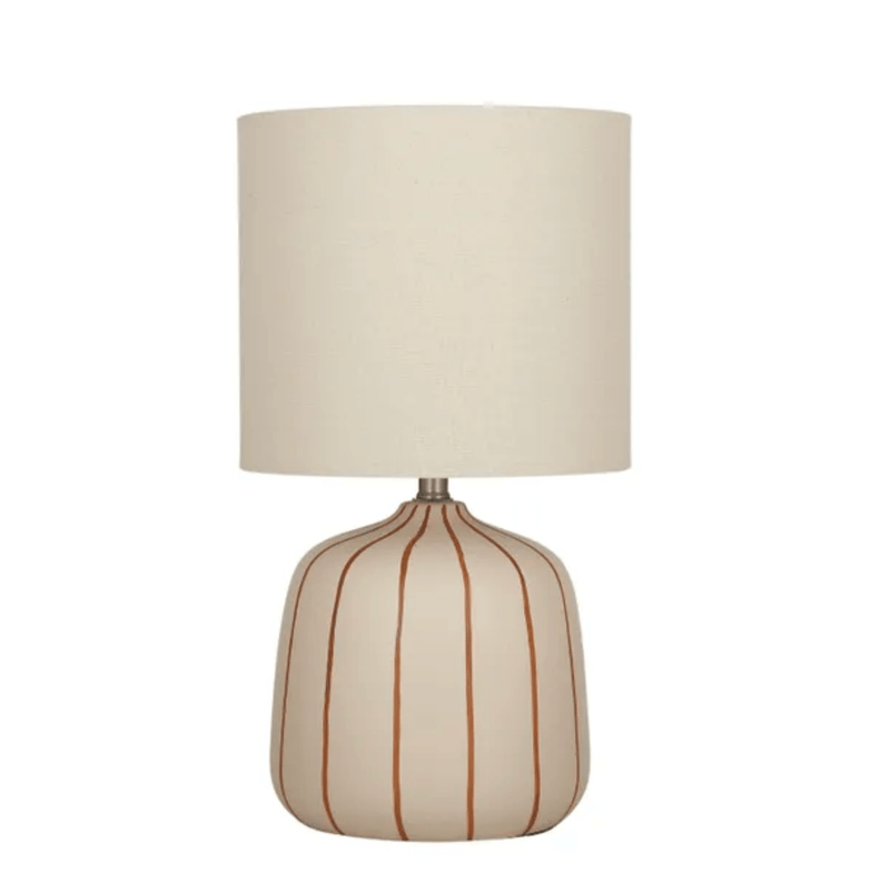 Haven & Space Berry LAMPS Natural/White Pecan Ceramic Table Lamp