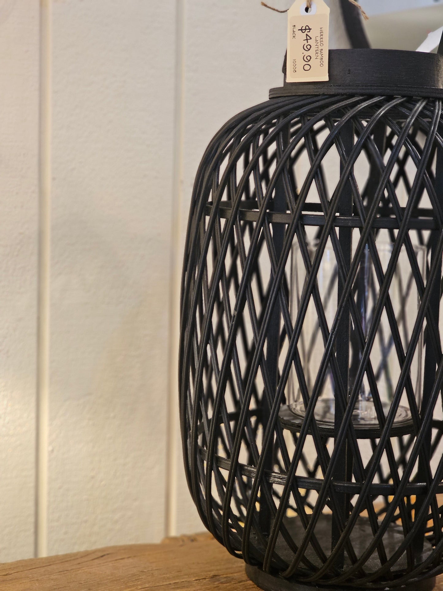 Haven & Space Berry LANTERN Black Herreo Bamboo Lantern