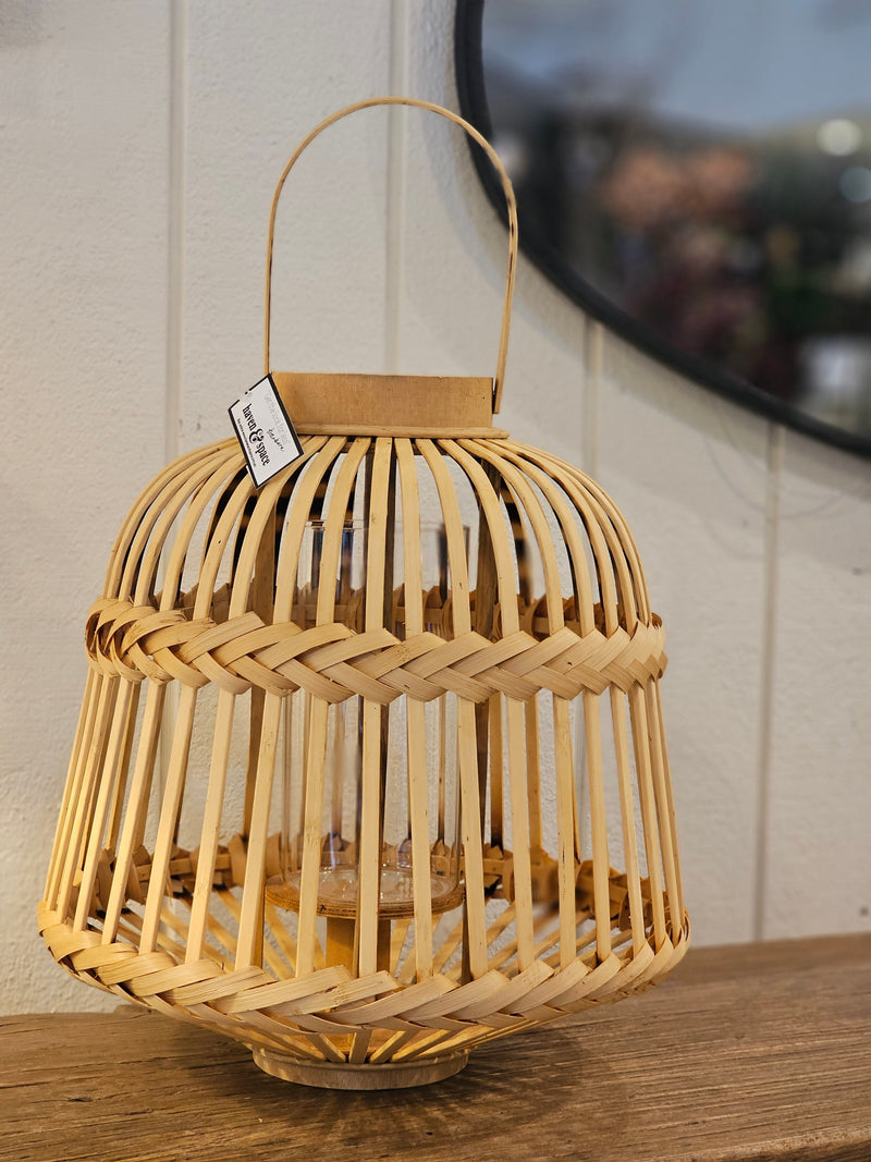 Haven & Space Berry LANTERN Natural Pierre Bamboo Lantern