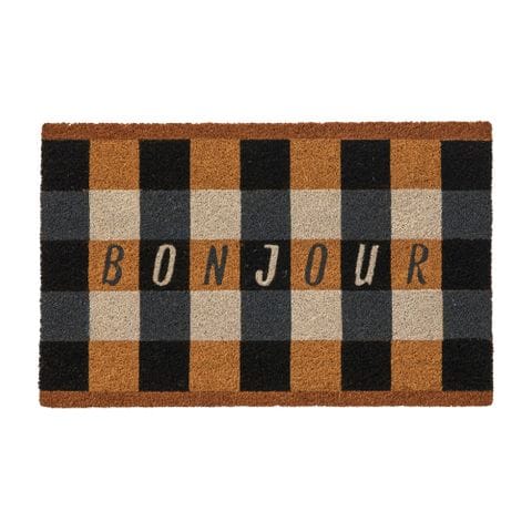 Haven & Space Berry OUTDOOR 50x80CM / Black/White Bonjour PVC back Coir Mat