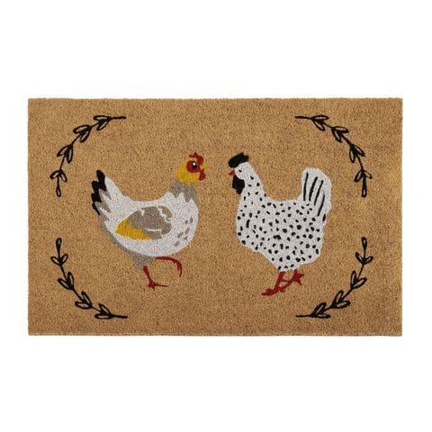 Haven & Space Berry OUTDOOR 50x80CM Henrietta Hen PVC Back Coir Mat