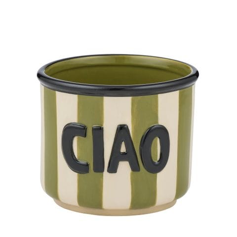 Haven & Space Berry POTS OLIVE/BLACK Ciao Ceramic Pot