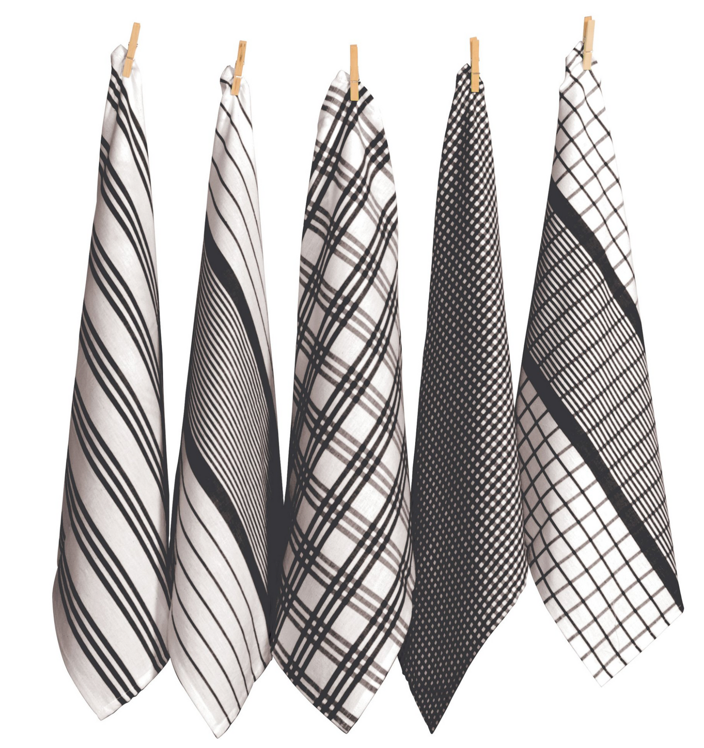 Haven & Space Berry SOFT FURNISHINGS Black Milan Tea Towels 5/PK