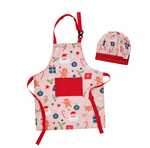 Haven & Space Berry SOFT FURNISHINGS Pink Noelle Kids Christmas Apron and Cap Set
