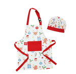 Haven & Space Berry SOFT FURNISHINGS White Noelle Kids Christmas Apron and Cap Set