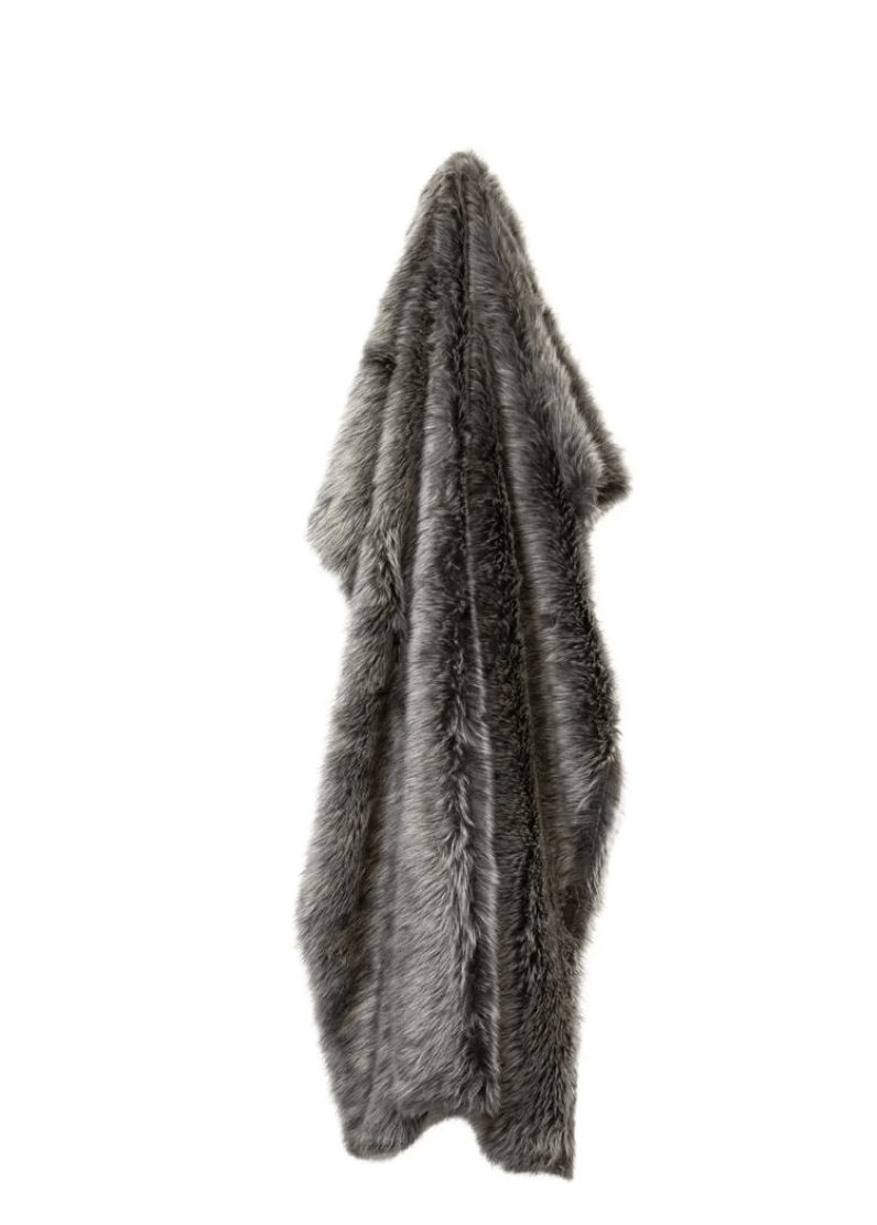 Haven & Space Berry THROW 130x150cm / Grey Grey Wolf Faux Fur Throw