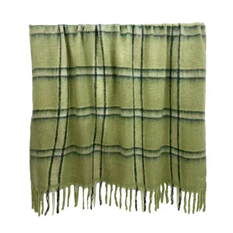 Haven & Space Berry THROW Sage Dew Wool Blend Throw