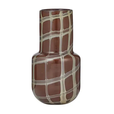 Haven & Space Berry VASES 13x25cm / Choc/Ivory Gannon Glass Vase