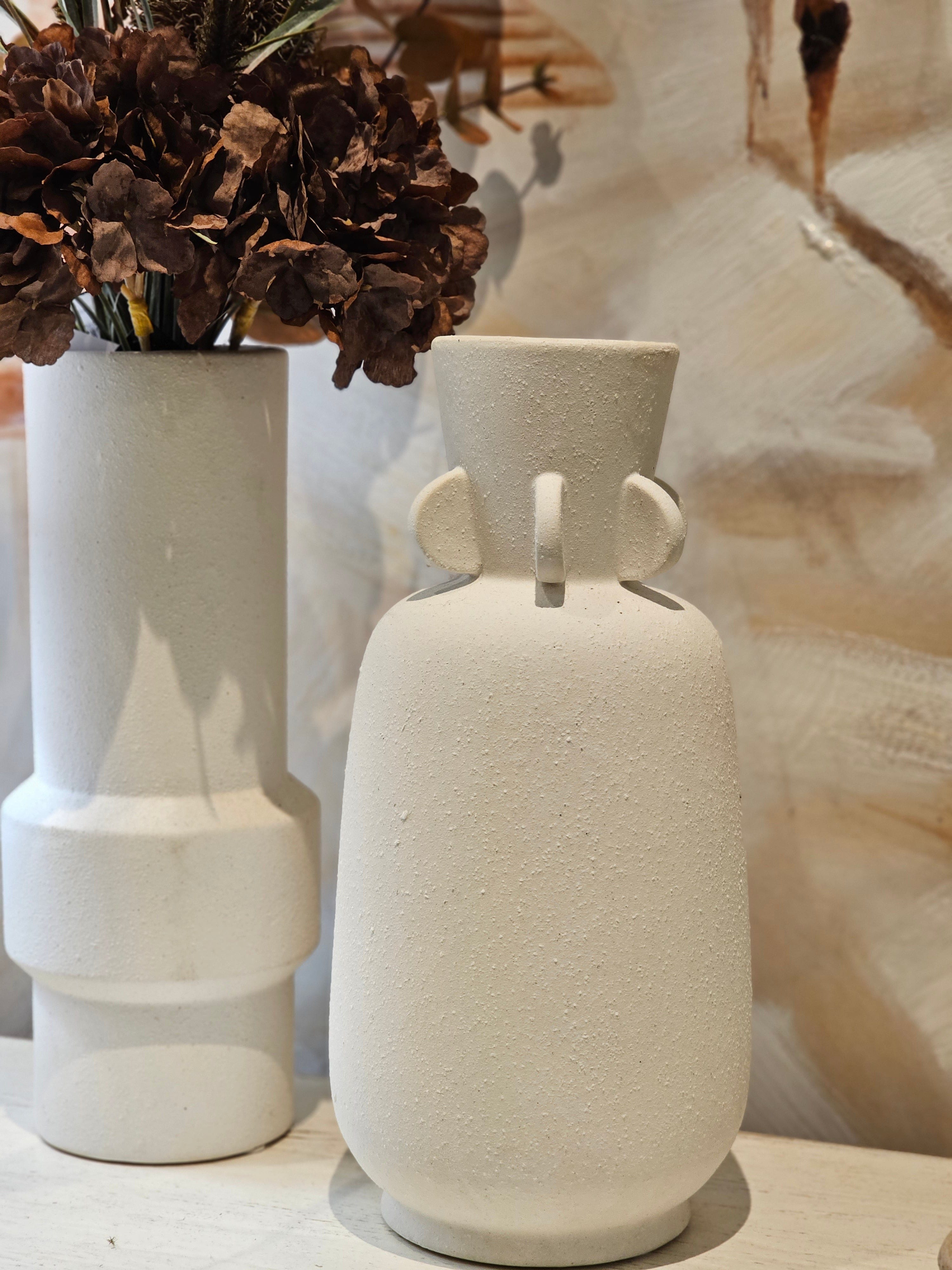 Haven & Space Berry VASES 33cm / White Miles Stoneware Vase