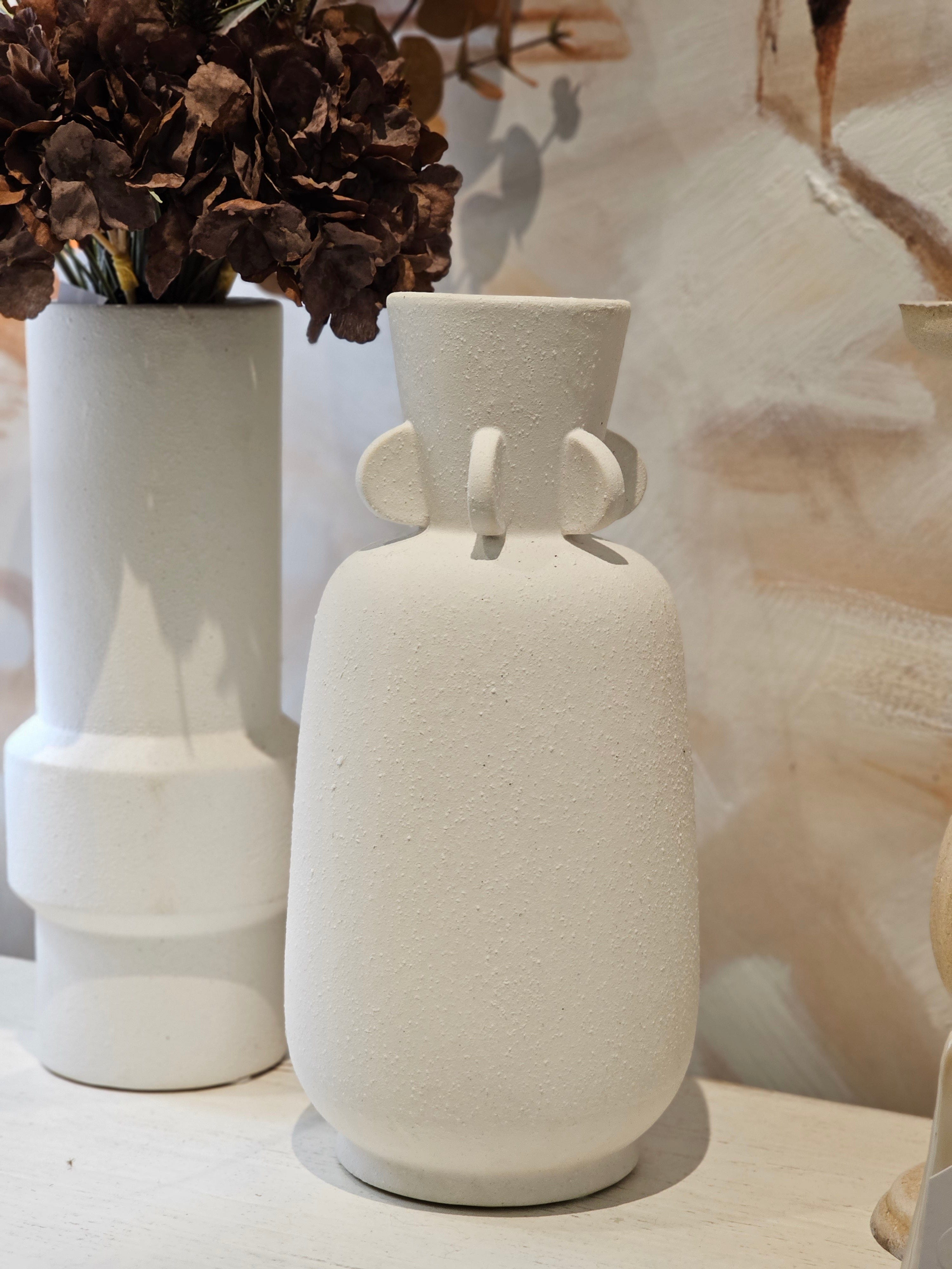 Haven & Space Berry VASES 33cm / White Miles Stoneware Vase