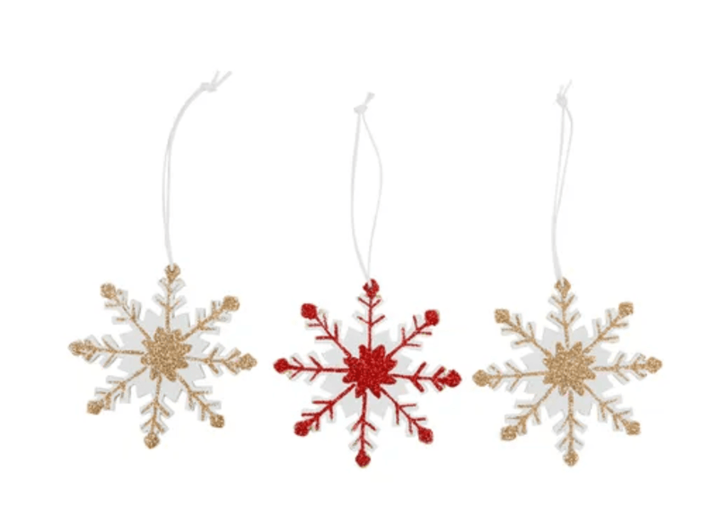 Haven & Space Berry XMAS 22CM / Natural Snowflake Hanger S/3