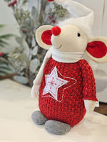 Haven & Space Berry XMAS Red/White Christmas Fabric Mouse