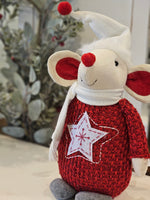 Haven & Space Berry XMAS Red/White Christmas Fabric Mouse