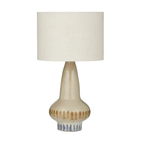 Haven & Space Berry LAMPS 32X55CM / NATURAL/BLUE Lindi Ceramic Lamp