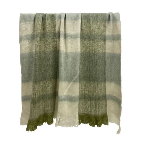 Haven & Space Berry THROW Blue/Green Watson Wool Blend Throw