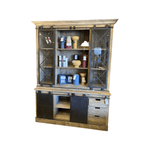 Haven and space furniture Tall Cabinet with Metal Sliding Doors