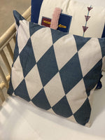 Haven & Space Berry Cushions Blue and White Diamond Cushion