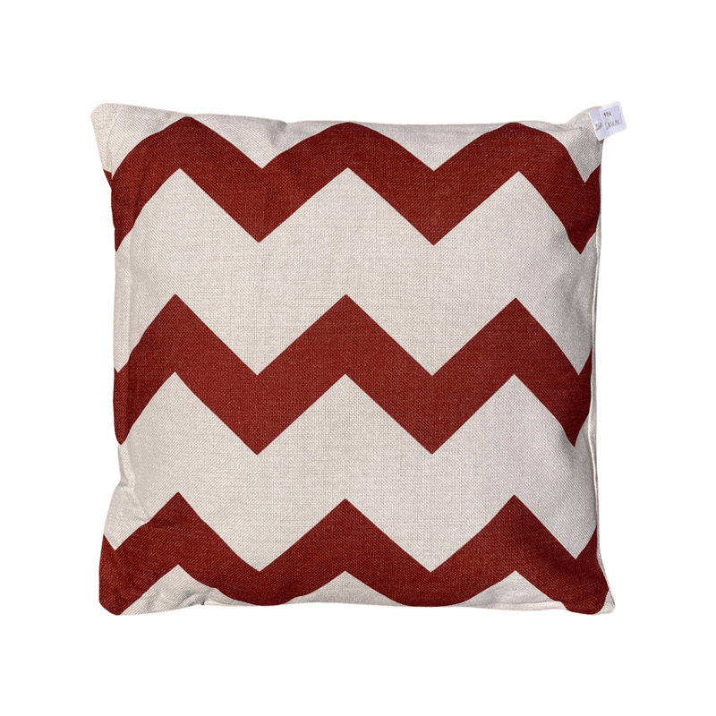 Haven & Space Berry Cushions Red and White Wide Zigzag Cushion