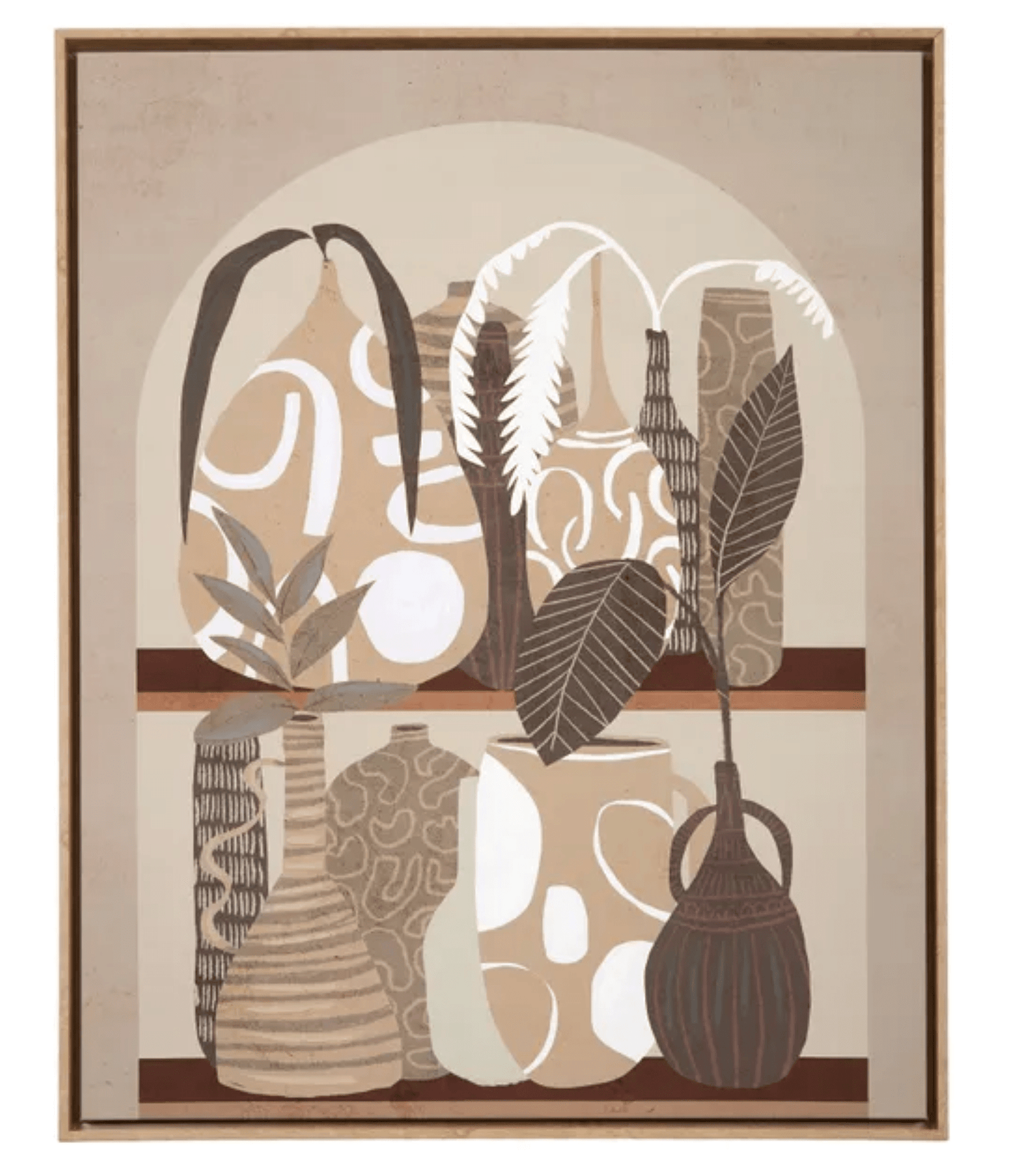 Haven & Space Berry Nook Natural Framed Oil Canvas