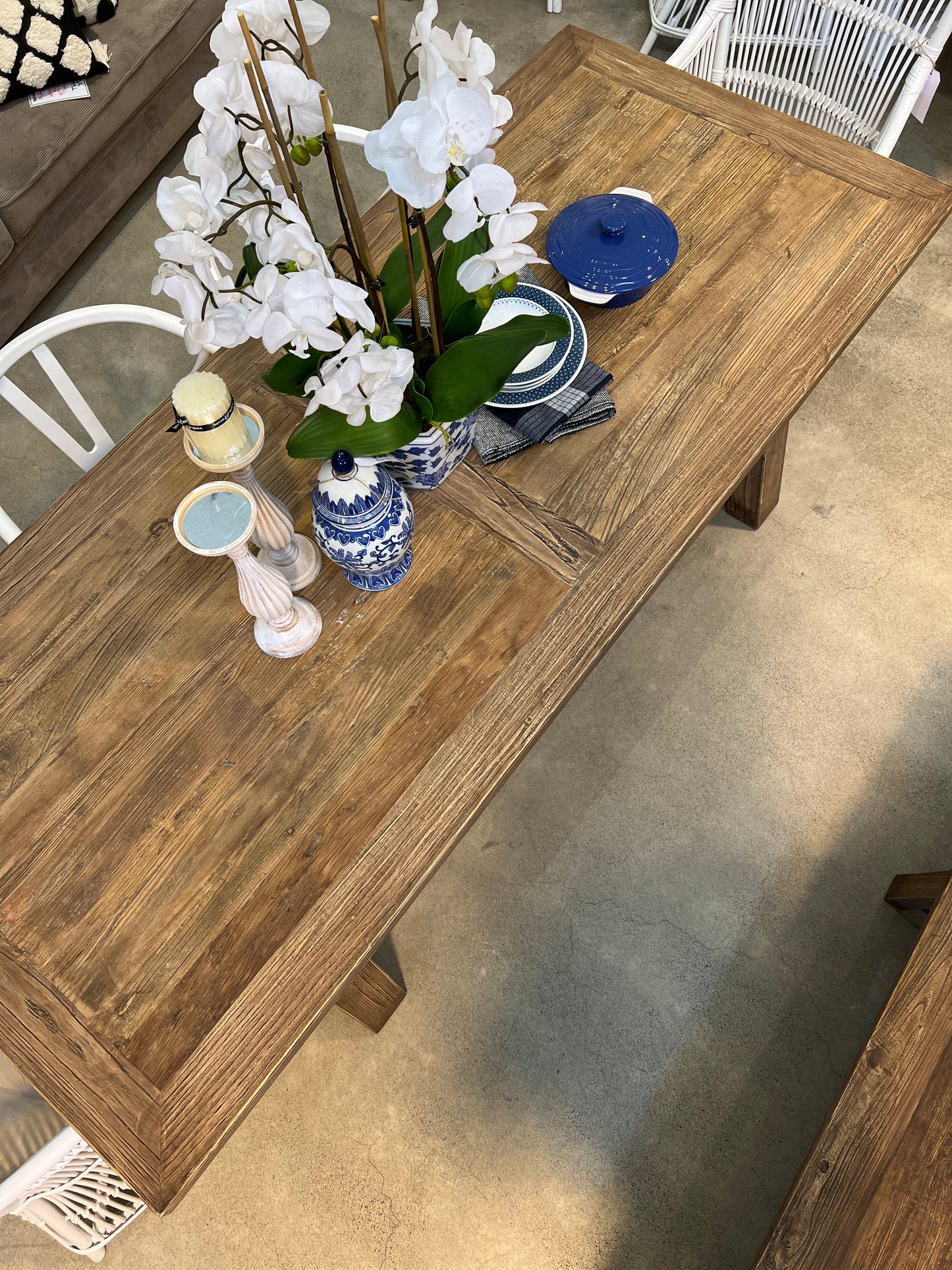 Haven & Space Berry Old Elm Farmhouse Dining Table